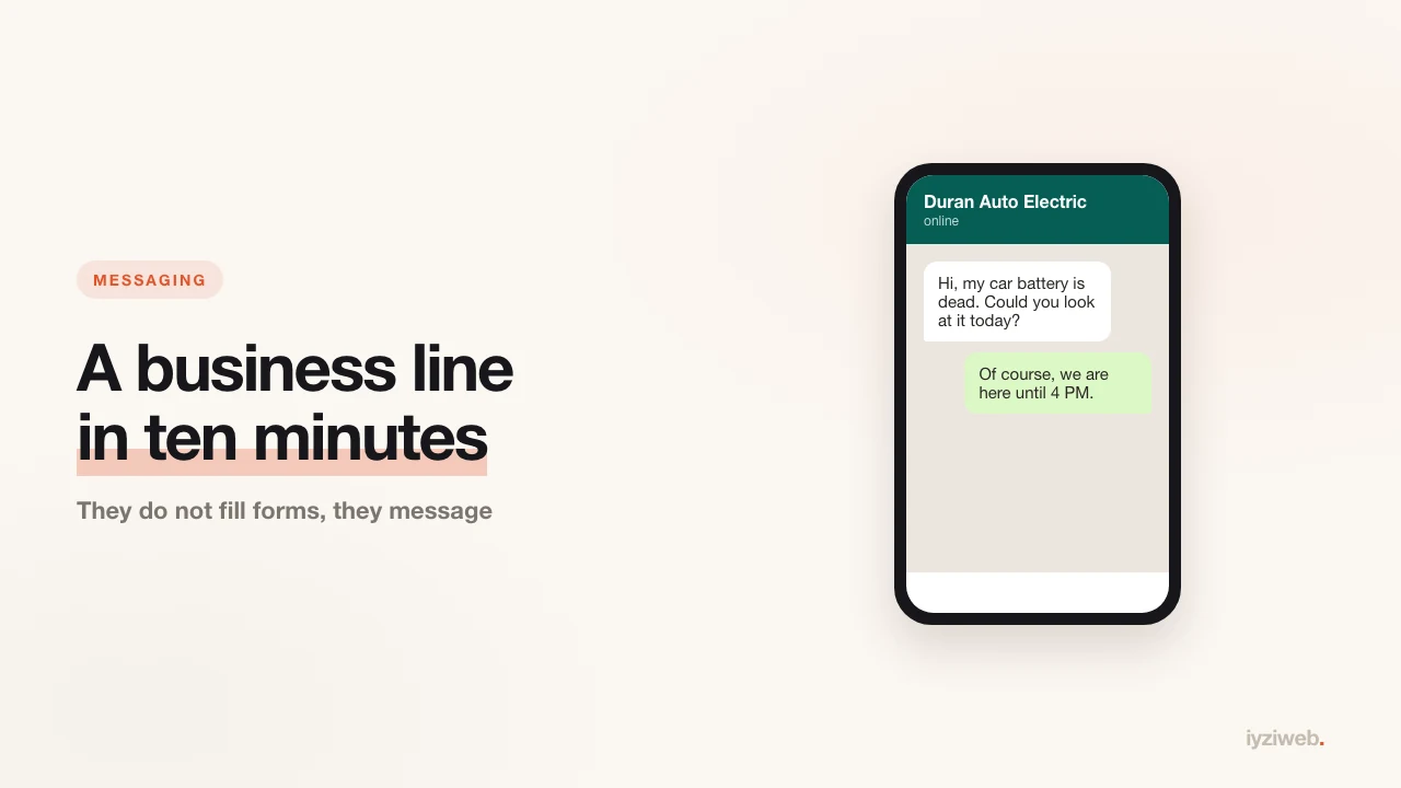 Setting up a business messaging line and linking it to your site