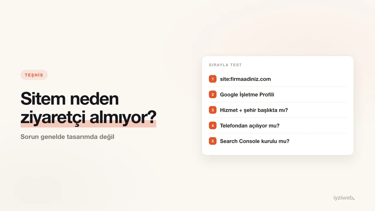 Web sitem neden ziyaretçi almıyor? 9 maddelik teşhis listesi