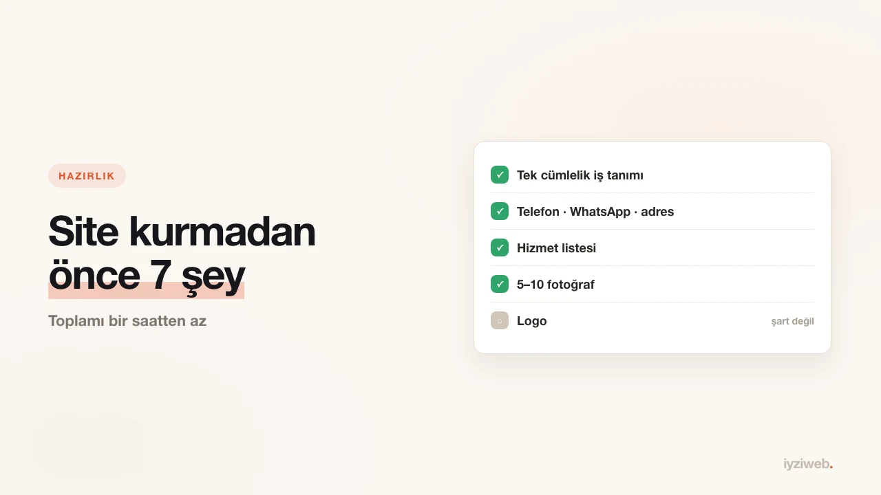 Web sitesi kurmadan önce hazırlanması gereken 7 şey