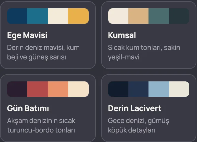 Renk paleti seçimi