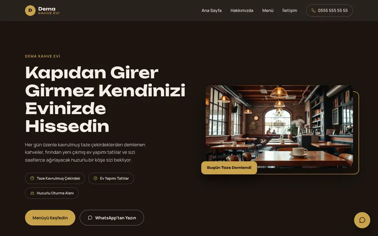 Dema Kahve Evi — İyziWeb ile kurulmuş güvenlik sistemleri sitesi