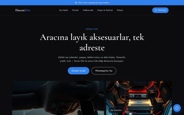 Duran Oto — İyziWeb ile kurulmuş elektrikçi ve tesisatçı sitesi