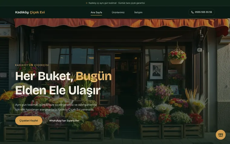 Kadıköy Çiçek Evi — İyziWeb ile kurulmuş veteriner kliniği sitesi