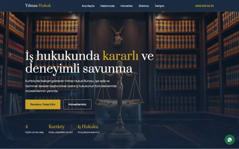 Yılmaz Hukuk Bürosu — İyziWeb ile kurulmuş emlak ofisi sitesi